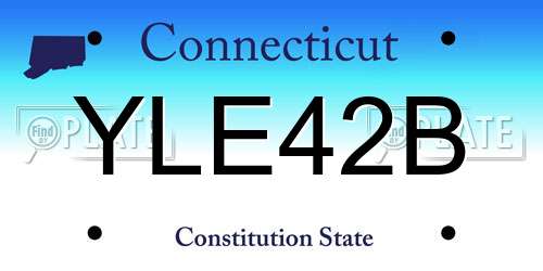 YLE42B Connecticut License Plate