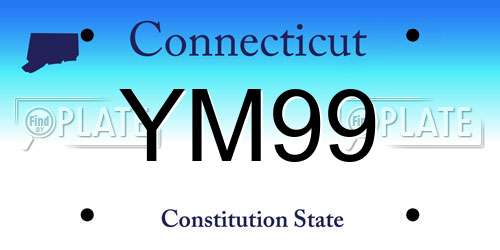 YM99 Connecticut License Plate
