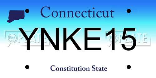 YNKE15 Connecticut License Plate