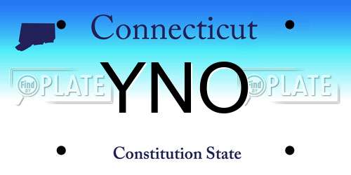 YNO Connecticut License Plate