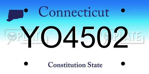 YO4502 Connecticut License Plate