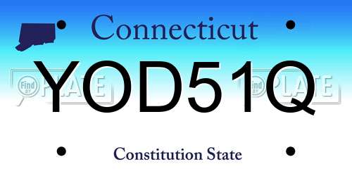 YOD51Q Connecticut License Plate