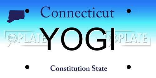 YOGI Connecticut License Plate