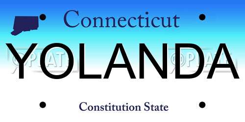 YOLANDA Connecticut License Plate