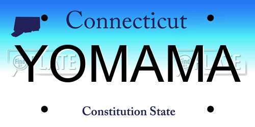 YOMAMA Connecticut License Plate
