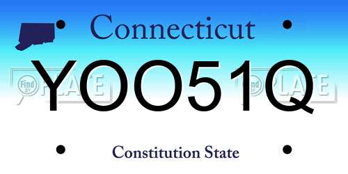 YOO51Q Connecticut License Plate
