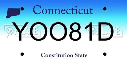 YOO81D Connecticut License Plate