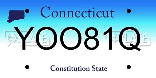 YOO81Q Connecticut License Plate