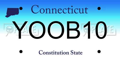 YOOB10 Connecticut License Plate