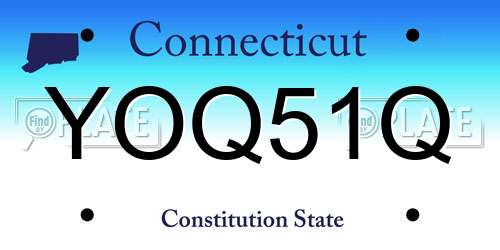 YOQ51Q Connecticut License Plate