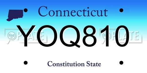 YOQ810 Connecticut License Plate