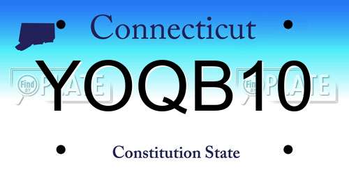 YOQB10 Connecticut License Plate