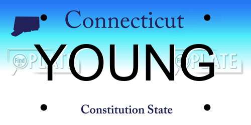 YOUNG Connecticut License Plate