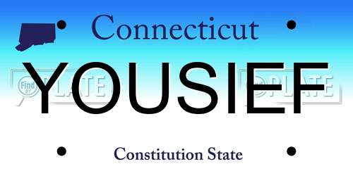 YOUSIEF Connecticut License Plate