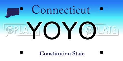 YOYO Connecticut License Plate