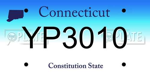 YP3010 Connecticut License Plate