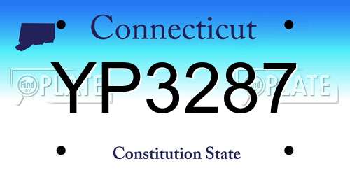 YP3287 Connecticut License Plate
