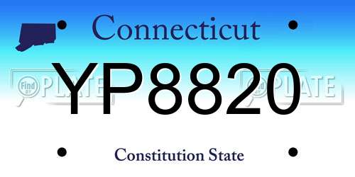 YP8820 Connecticut License Plate