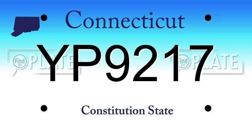 YP9217 Connecticut License Plate