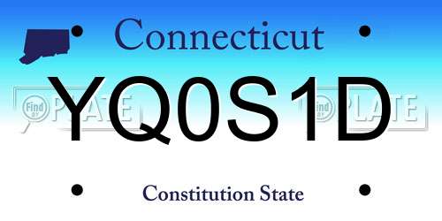 YQ0S1D Connecticut License Plate