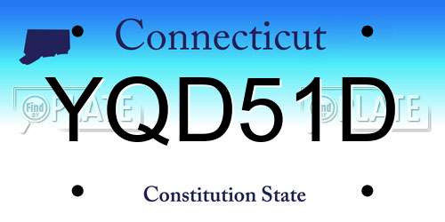 YQD51D Connecticut License Plate