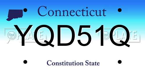 YQD51Q Connecticut License Plate