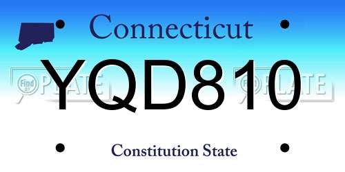 YQD810 Connecticut License Plate