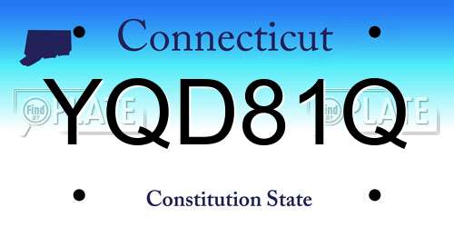 YQD81Q Connecticut License Plate