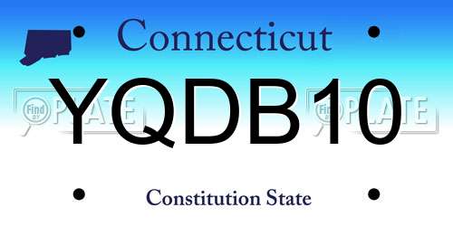 YQDB10 Connecticut License Plate