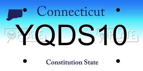 YQDS10 Connecticut License Plate