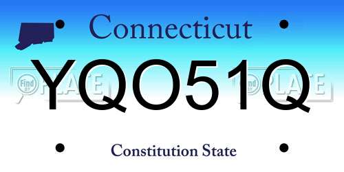 YQO51Q Connecticut License Plate