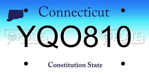YQO810 Connecticut License Plate