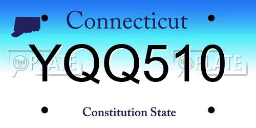 YQQ510 Connecticut License Plate