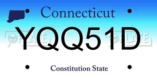 YQQ51D Connecticut License Plate