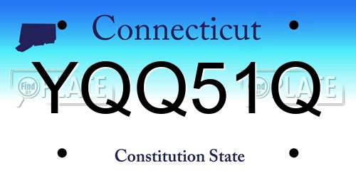 YQQ51Q Connecticut License Plate