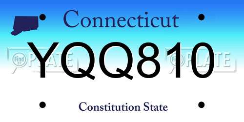 YQQ810 Connecticut License Plate