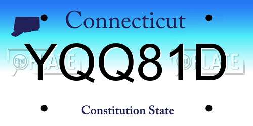 YQQ81D Connecticut License Plate