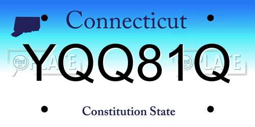 YQQ81Q Connecticut License Plate