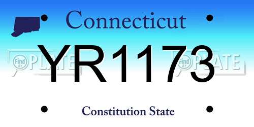 YR1173 Connecticut License Plate