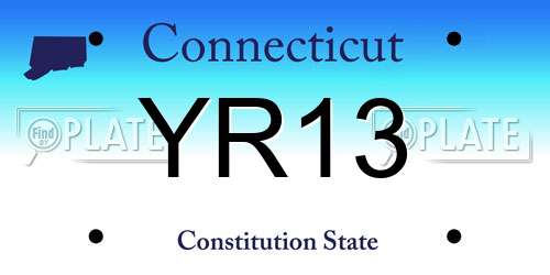 YR13 Connecticut License Plate
