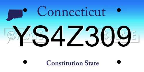 YS4Z309 Connecticut License Plate