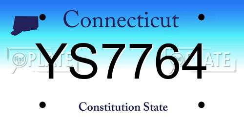 YS7764 Connecticut License Plate