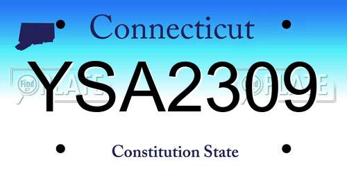 YSA2309 Connecticut License Plate