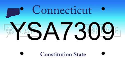 YSA7309 Connecticut License Plate