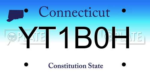 YT1B0H Connecticut License Plate
