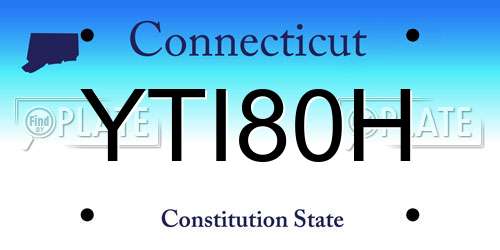 YTI80H Connecticut License Plate
