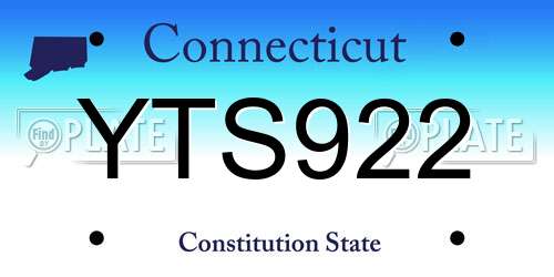 YTS922 Connecticut License Plate