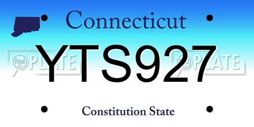 YTS927 Connecticut License Plate