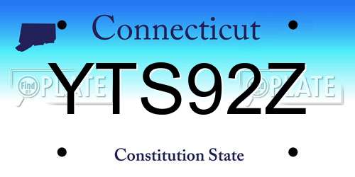 YTS92Z Connecticut License Plate