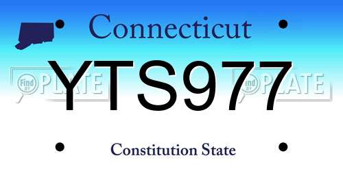 YTS977 Connecticut License Plate
